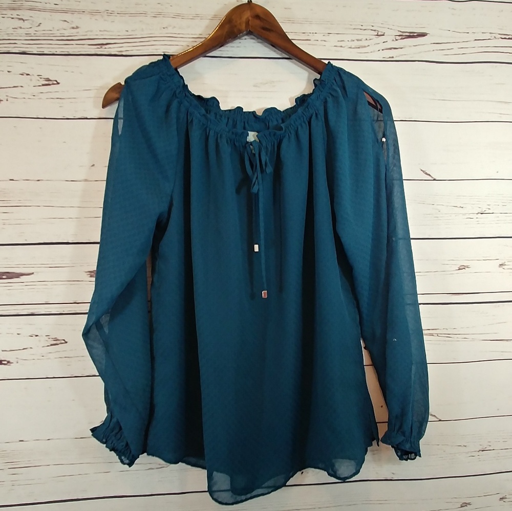 Skies Are Blue Semi Sheer Top Womens Size XS